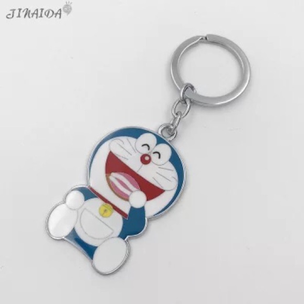 Japanese Laughing blue cat keychain